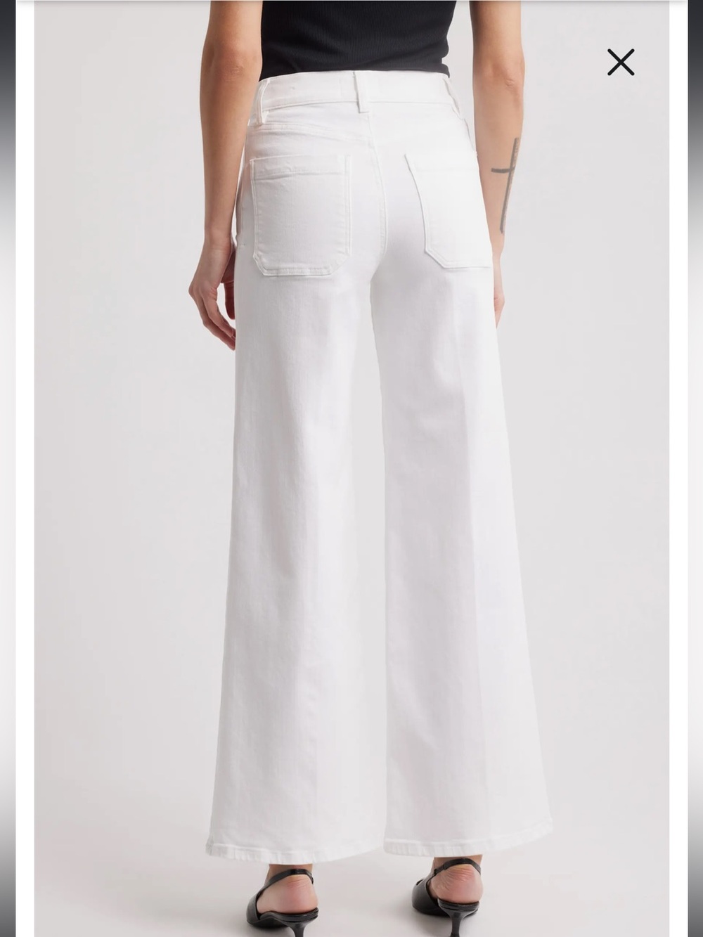 FRAME Le Pixie Slim Palazzo Patch Pocket High Waist Wide Leg Jeans Size 27 - Picture 3 of 16